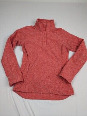 Duluth Trading Company Women's XS Frost Lake Fleece Pullover Heathered Red Top